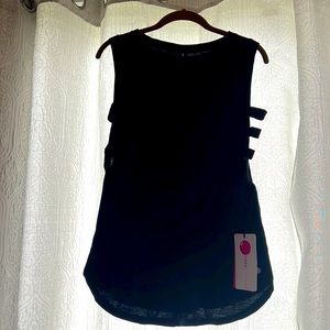 NWT Yogalicious- Open Side Black Tank